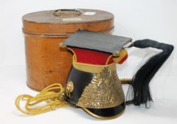 A Victorian officer's lance cap of The Fifth Royal Irish Lancers, with black, square,