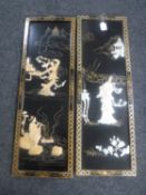 Two 20th century Japanese Shibayama lacquered panels