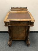 A Victorian walnut Davenport,