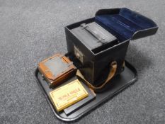 A vintage leather cased R. B.