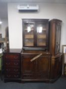A corner display cabinet, hi/fi cabinet,
