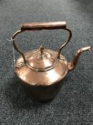 A Victorian copper kettle