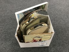 A box of circular frameless Art Deco mirror,