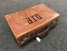 A vintage leather luggage case