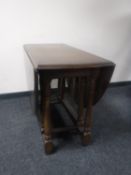 An oak gate leg table
