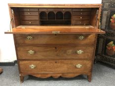 A George III mahogany secretaire chest,