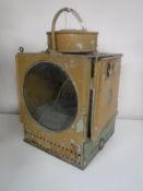 A vintage railway lamp