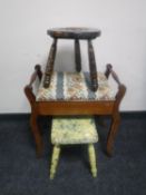 A mahogany piano stool,