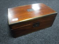 A Victorian mahogany brass bound writing box