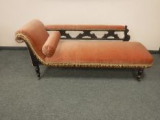 A Victorian mahogany chaise longue,