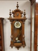 A Vienna wall clock with enamel dial,