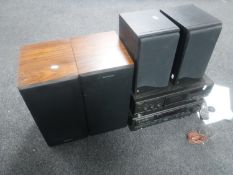 A Technics stereo cassette deck RS-BX501, Technics stereo receiver SA-EX310 with remote,