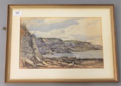 Clive Vernon Blakelock : Northern Coastline, watercolour, signed, 23 cm x 37 cm, framed.