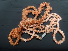 Two coral necklaces