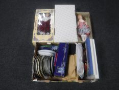 A box of crystal Longchamp glass ware, box sets,