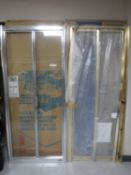 Four shower doors in various sizes