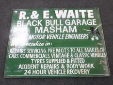 A hand painted sign, R. & E.