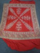 An antique hand stitched paisley patterned table cloth/throw CONDITION REPORT: 155cm