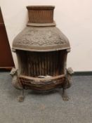 A cast iron fire place