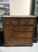 A Victorian mahogany five drawer chest