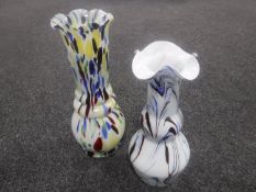 Two 20th century decorative Murano glass vases