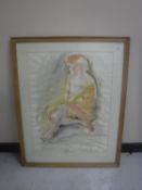 Donald James White : Nude study of Caroline seated, watercolour, signed with initials, dated '87,