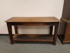 An oak two-tier table,