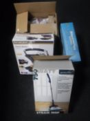 A back massager, floor lamp,