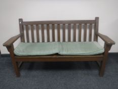 A teak garden bench