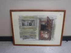 Donald James White : Agia Gallius, watercolour, 52 cm x 40 cm, framed.