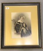 Johannes Notz : Portrait of a seated lady wearing a black dress, pastel, 30 cm x 22 cm, framed.