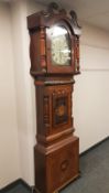 A 19th century inlaid mahogany longcase clock with painted dial,