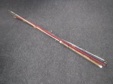 A bundle of assorted fishing rods