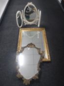 A gilt framed mirror,
