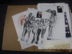 Donald James White : A folio containing twenty drawings, various subjects, all parts unframed.