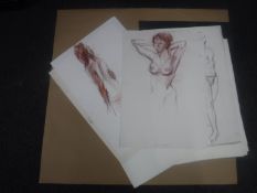 Donald James White : A folio containing twenty drawings, various subjects, all parts unframed.