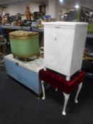 A loom blanket box, storage footstool,