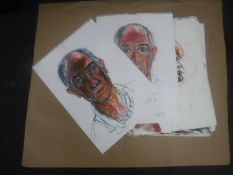 Donald James White : A folio containing twenty drawings, various subjects, all parts unframed.