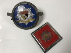 Car Memorabilia: Two vintage Fire Rescue car badges including Norfolk County Fire Service