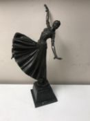 A bronze Art Deco style figure of a lady dancing,