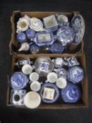 Two boxes of Ringtons china - chintz teapots, water jug, caddies,
