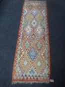 A vegetable dye wool Choli kelim runner,