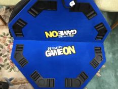 Two folding table top poker tables (one in carry bag)