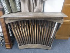 A set of organ foot pedals converted into a side table