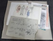 Donald James White : A folio containing twenty drawings, various subjects, all parts unframed.