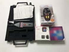 A tray of cased microprocessor tachometer together with a boxed HE lantern flame speaker and two