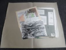 Donald James White : A folio containing twenty drawings, various subjects, all parts unframed.