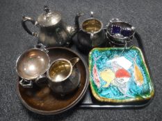 A tray of glazed pottery fish plate,