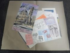 Donald James White : A folio containing twenty drawings, various subjects, all parts unframed.