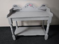 A painted pine two tier washstand